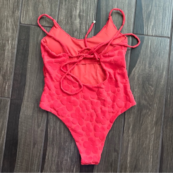 Blackbough x The Summer I Turned Pretty Orange Floral Terry One Piece Swimsuit L - Picture 6 of 8